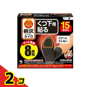 【送料無料!(地域限定)】桐灰カイロ くつ下用 貼る 黒 15足分入 2個セット