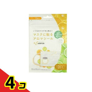【送料無料!(地域限定)】プラスエッセンス マスクに貼るアロマシール オレンジ&ライム 12枚入 4個セット