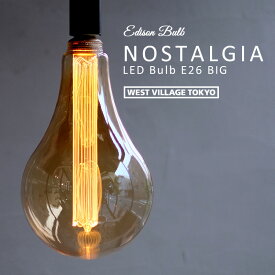 ノスタルジア BIG エジソン バルブ LED電球 エジソン電球 E26 NOSTALGIA LED Bulb 大きい ビッグ ラージ LEDバルブ 調光器対応 裸電球 間接照明 暖色 インテリア レトロ おしゃれ 玄関 階段 ウエストビレッジトーキョー