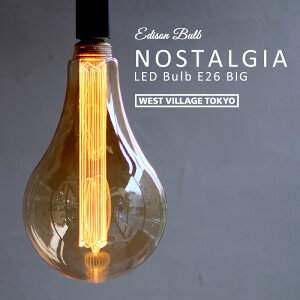 ノスタルジア BIG エジソン バルブ LED電球 エジソン電球 E26 NOSTALGIA LED Bulb 大きい ビッグ ラージ LEDバルブ 調光器対応 裸電球 間接照明 暖色 インテリア レトロ おしゃれ 玄関 階段 ウエストビ
