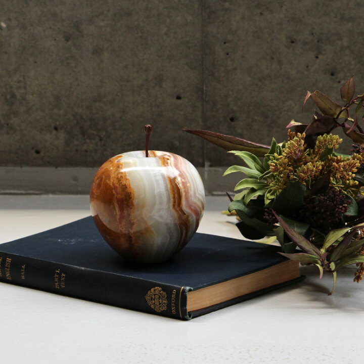 楽天市場】オブジェ ペーパーウェイト Marble Apple マーブルアップル 