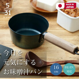 今日を元気にするお味噌汁パン 鉄鍋 ih IH対応 軽い お手入れ簡単 日本製 六角グリップ 片手 鉄 5/31 藤田金属 鍋 なべ 鉄分 16cm 16センチ ガス 火 油ならし不要 空焼き 空焚き 不要ハードテンパー加工 フェムテック RSL出荷