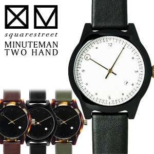 日本正規販売店 squarestreet スクエアストリート MINUTEMAN SQ03 腕時計 TWO HAND Bシリーズ レザーベルト メンズ ユニセックス レディース イタリア製 ブランド プレゼント ギフト おしゃれ かわいい
