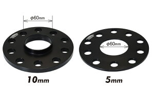 協永産業 レクサス トヨタ用 スペーサー 10Hマルチ ハブ無 PCD114.3 120 内径60mm 厚み5mm アルミ製、ブラックアルマイト仕上げ LP005-2P KYO-EI Kics キックス
