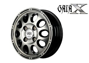 12インチ 4H100 4.00B+42 4穴 ガイアクロス ホイール 4本 ブラックポリッシュ ブラッククリア MID WHEELS GAIA X