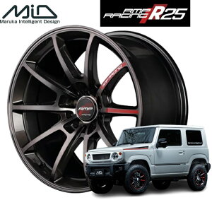 MID RACING R25 �z�C�[�� 18�C���` 5H114.3 7.5J+40 4�{ �K�����^�|���b�V��&�u���b�N�N���A �}���J