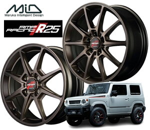 MID RACING R25 �z�C�[�� 16�C���` 4H100 6J+43 4�{ �N���V�J���u�����Y �}���J