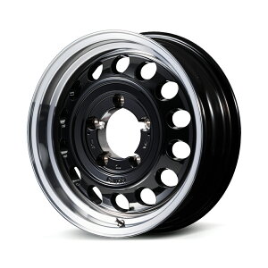 16インチ 5H139.7 6.0J 6J-5 5穴 ガルシアシスコ ジムニーシエラ 用 ホイール 1本 ブラック リムポリッシュ MID Garcia CISCO Type II 2