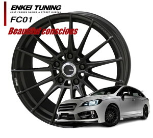 17インチ 4H100 7J+43 4穴 ENKEI TUNING FC01 ホイール 4本 セミグロスブラック&ロゴレーザーエッジング KYOHO エンケイチューニング FC01 共豊 CH