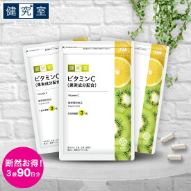 【10%OFF！期間限定6/4-6/11】ビタミンC（果実成分配合） 3袋セット(90日分) ◆ サンセリテ　サプリメント 健康食品 国産 果実成分 アセロラ ローズヒップ キウイ フルーツ ビタミン C おすすめ プレゼント 送料無料 3ヵ月分 大容量