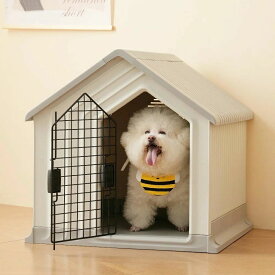 犬小屋 ドア付き ペットハウス ペットケージ プラスチック製 犬 室内犬 室外 ペットゲージ オシャレ ボブハウス ペットハウス ペットサークルドア付きプラスチック製犬小屋耐久性に優れ水洗い可能室内室外兼用おしゃれデザイン