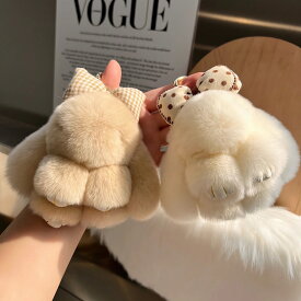 ぬいぐるみキーチェーン 可愛いうさぎキーホルダー 兎 ふわふわ かわいい ファーキーホルダー カワウソウサギ キーリング バッグチャーム 癒しグッズ 小物アクセサリー