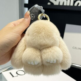 ★ぬいぐるみキーチェーン 可愛いうさぎキーホルダー 兎 ふわふわ かわいい ファーキーホルダー カワウソウサギ キーリング バッグチャーム 癒しグッズ 小物アクセサリー