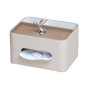 ティッシュケース 多機能収納ボックス ペーパータオルケース PUレザー製 卓上収納 小物入れ 仕切り付き リモコンラック ペン立て 文房具 コスメ収納 車用 オフィス用 家庭用 おしゃれ