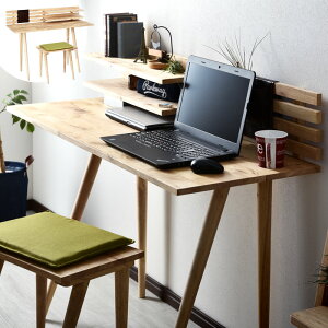 パソコンデスク スツール 2点セット 幅120cm 机 学習デスク 学習机 勉強机 ダイニング チェア 椅子カフェ キッチン スリム ハイタイプ シンプル おしゃれ 棚付き カントリー リビング学習 北欧