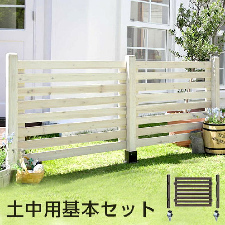 楽天市場 クーポン配布中 木製 ボーダーフェンス スプレッド 土中用基本セット ラティス 目隠し フェンス ガーデニング 庭 犬 猫 ペット 柵 ウッド ゲート ルーバー 簡易 自立 ベランダ 防獣 子供 アンティーク エクステリア 外 花壇 ドッグラン 固定金具 支柱 Diy