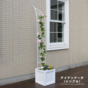 ガーデンアーチ 幅55cm ローズアーチ バラクレマチスアーチ 園芸 ガーデニング用品 ガーデン ファニチャー サイドラティス アイアン製 園芸用品 花立て 花台 庭園 花壇 フラワーアーチ エク