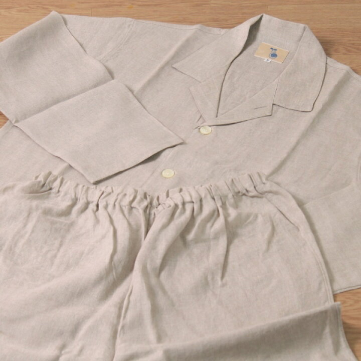 毎日続々入荷 リネン 半袖パジャマ レディース Fucoa Cl