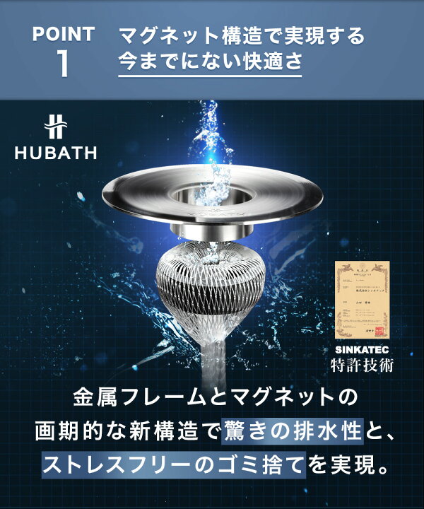 楽天市場】《楽天1位》 【 HUBATH 洗面台 ヘアー キャッチャー  