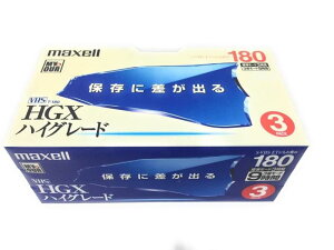 maxell �^��pVHS�r�f�I�J�Z�b�g�e�[�v 160�� 3�� T-180HGX(B)S.3P.MO