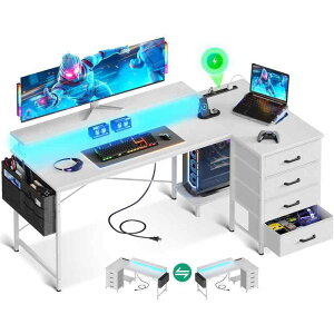 AODK Q[~OfXN p\RfXN lfXN oRZgt 140/160cm  pcfXN Q[fXN LEDt gaming desk l shaped ݑ[N/ItBXp EւΉ