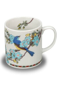 和座の蔵 おしゃれ コーヒーマグ 九谷焼 マグカップ 桜に青い鳥 陶器 高級 ブランド 食器 日本製 誕生日プレゼント 還暦祝い 古希祝い 喜寿祝い 米寿祝い ギフト
