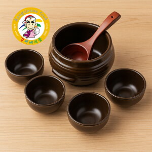 特上マッコリ壺セット 韓国食器 韓国雑貨 陶器 マッコリ器 酒器 マッコリカップ 韓国伝統酒器 家飲み パーティー用 贈り物 ギフトセット【カンシネ食品】