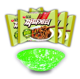 『農心（ノンシム）』チャパゲティ5個+韓国お皿1個　＜韓国ラーメン＞