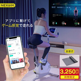 ＼お買い物マラソン限定クーポンで33,650円！／AI フィットネスバイク NEXGIM mg03 負荷80段階 スピンバイク マット付き コンパクト トレーニン ダイエット ルームバイク エアロ バイク 静音 エクササイズバイク ダイエット器具 電磁負荷式 ロードバイク 高齢者 アプリ連動