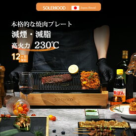 ◆楽天1位 焼肉プレート ホットプレート 減煙 無煙 大型 焼肉 ロースター プレート バーベキュー 電気 焼肉器 焼肉グリル グリルプレート 焼き肉グリル 焼き肉プレート おうち焼肉 油が落ちやすい 煙が出にくい SOLEMOOD g1081ps