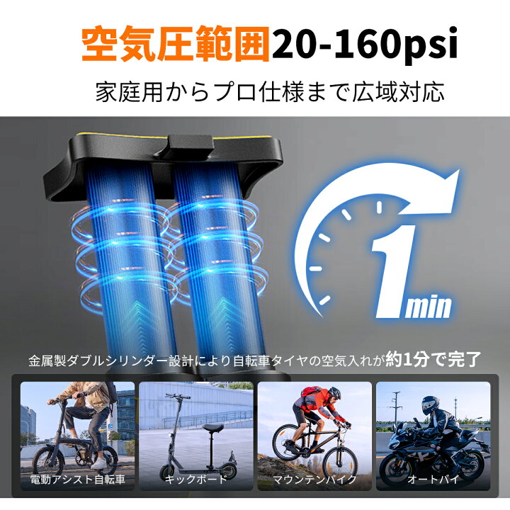楽天市場】Point5倍！ ☆楽天1位 空気入れ 足踏み フット式 全バルブ 