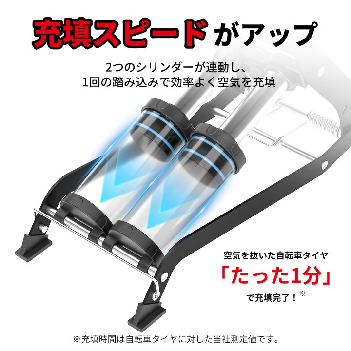 楽天市場】Point2倍！ ☆楽天1位☆ 空気入れ 足踏み式 全バルブ対応 