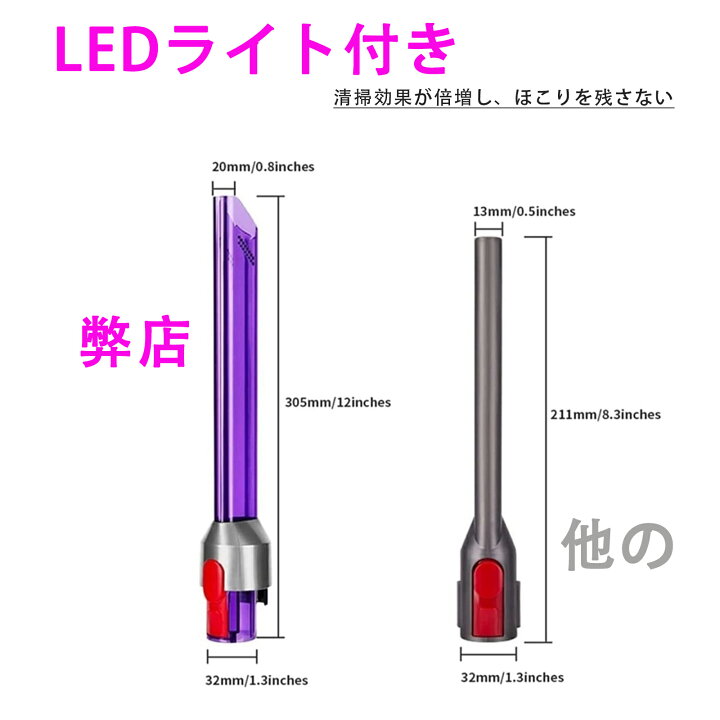 楽天市場】隙間ノズル LEDライト付き V7 V8 V10 V11 V15シリーズ 交換 