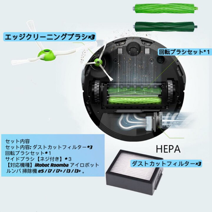 楽天市場】ルンバ e5 i7 i7+ i3+ j7 i3 i2 対応 ロボット掃除機交換用 