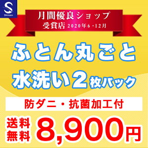 【月間優良ショップ受賞店2020.12】布団クリーニング【丸洗い2枚パック】防ダニ抗菌加工付 ふとん丸洗い 布団クリーニング