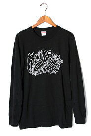 【中古】●2015SS/SUPREME(シュプリーム):Daniel Johnston Logo L/S Tee/長袖TシャツM/Black メンズ 【ベクトル 古着】 150610