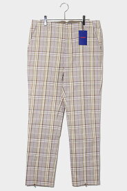 【中古】未使用品 2020AW ADANS アダンス SLIT CHECK SLACKS センタースリット チェック スラックス M BEIGE ベージュ AD203PT02 /◆ メンズ 【ベクトル 古着】 230810