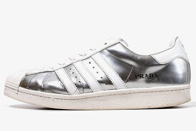 【中古】30cm PRADA × adidas プラダ アディダス SUPERSTAR 'Metallic Silver' スーパースター メタリックシルバー US12 FX4546 /◆ メンズ 【ベクトル 古着】 240314