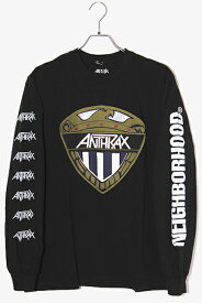 【中古】XL 未使用品 2023AW NEIGHBORHOOD × ANTHRAX ネイバーフッド アンスラックス TEE LS-2 プリント 長袖Tシャツ BLACK ブラック 232PCNH-LT02S /■In2 メンズ 【ベクトル 古着】 240323