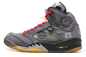 【中古】27.5cm 未使用品 Off-White × NIKE オフホワイト ナイキ AIR JORDAN 5 RETRO SP 'Black/Muslin/Fire Red' エアジョーダン5 レトロ SP ブラック / モスリン / ファイアレッド US9.5 CT8480-001 /● メンズ 【ベクトル 古着】 240418