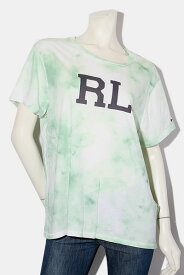 【中古】POLO DENIM & SUPPLY RALPH LAUREN ポロ デニム&サプライ ラルフローレン ロゴ タイダイ 半袖Tシャツ カットソー XL GREEN グリーン /◆☆ レディース 【ベクトル 古着】 240418