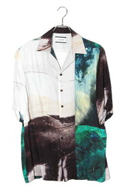 【中古】2024SS TAAKK ターク SILK OPEN COLLAR SHIRT 半袖 シルクオープンカラーシャツ 2 GREEN グリーン TA24SS-SH035 /● メンズ 【ベクトル 古着】 260505