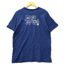 【中古】ミキハウス ダブルビー ダブルB MIKIHOUSE DOUBLE.B インディゴ染め I LOVE SURF 半袖 Tシャツ ブルー M レディース 【ベクトル 古着】 240404