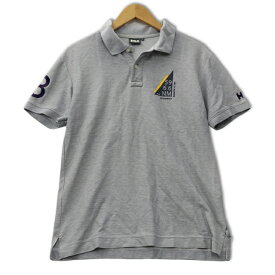 【中古】ヘリーハンセン HELLY HANSEN S/S FLAG POLO Men’s フラッグ メンズ 鹿の子 ポロシャツ M グレー 【ベクトル 古着】 240423