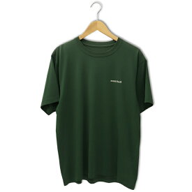 【中古】モンベル Montbell WIC.T ワンポイントロゴ クルーネック 半袖 Tシャツ XL GREEN グリーン 1114110 メンズ 【ベクトル 古着】 240425