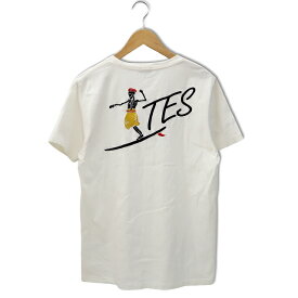 【中古】エンドレスサマー The Endless Summer TES HULA BONE EMB TEE フラボーン エンブレ Tシャツ 半袖 クルーネック 胸ポケット コットン カットソー M WHITE ホワイト KE-8574302 メンズ 【ベクトル 古着】 240514