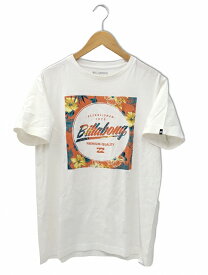 【中古】ビラボン BILLABONG BACK SQUARE バックスクエア Tシャツ ロゴプリント コットン カットソー L WHITE ホワイト AF011-203 メンズ 【ベクトル 古着】 240517