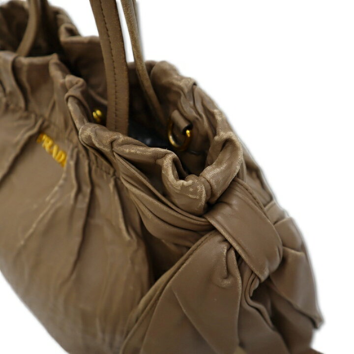 楽天市場】【中古】プラダ PRADA BN1760 メタルロゴ サイドリボン 2way 