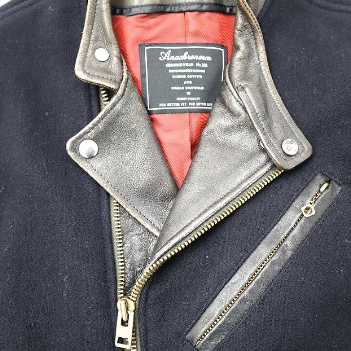 楽天市場】【中古】アナクロノーム anachronorm レザー切替 メルトン 