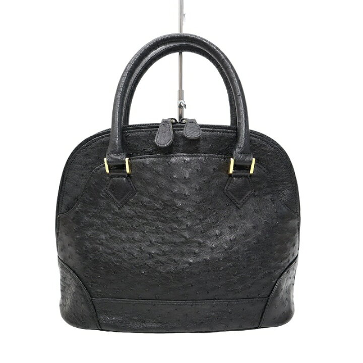 楽天市場】【中古】Champrose オーストリッチ ハンドバッグ BLACK 